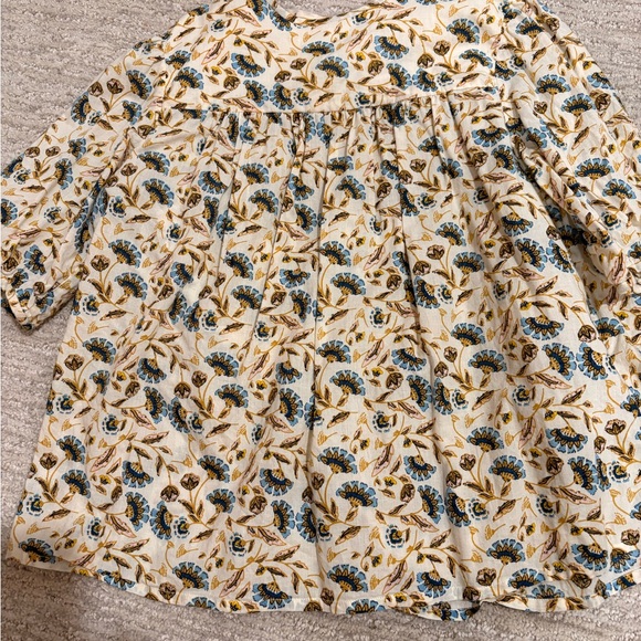 Floral Kids Top - Cream and Blue